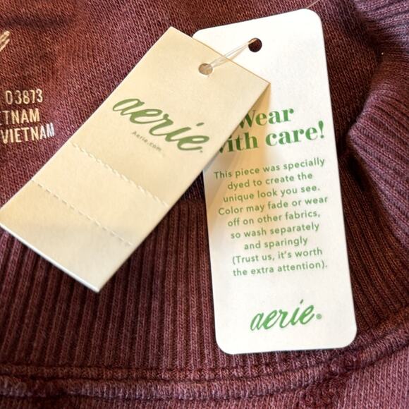NWT Aerie Good Vibes Oversized Side Slit Purple Sweatshirt Size L - Picture 7 of 10